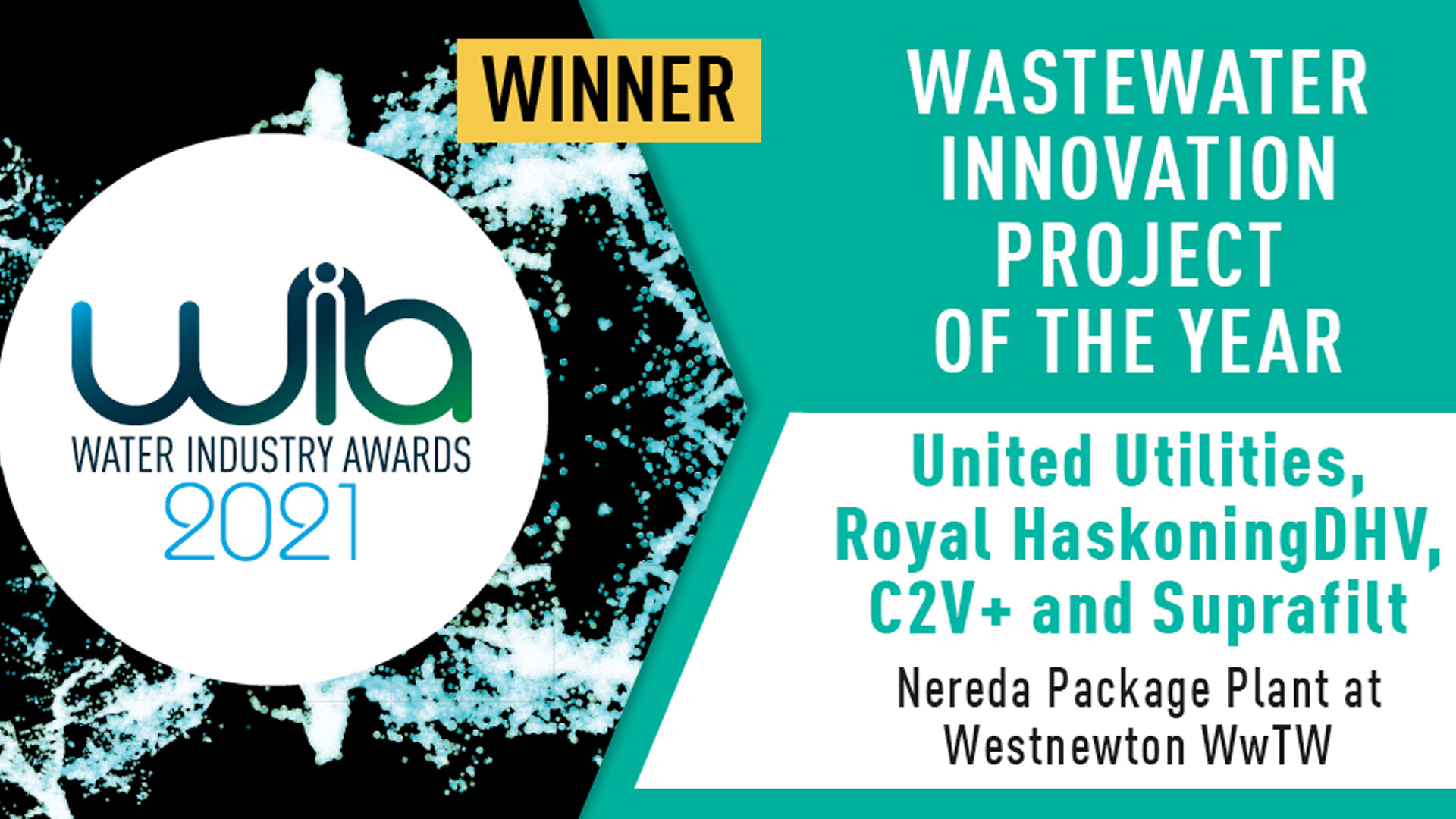 First Nereda package plant wins UK Water Industry Award Wastewater Innovation project of the year | Haskoning