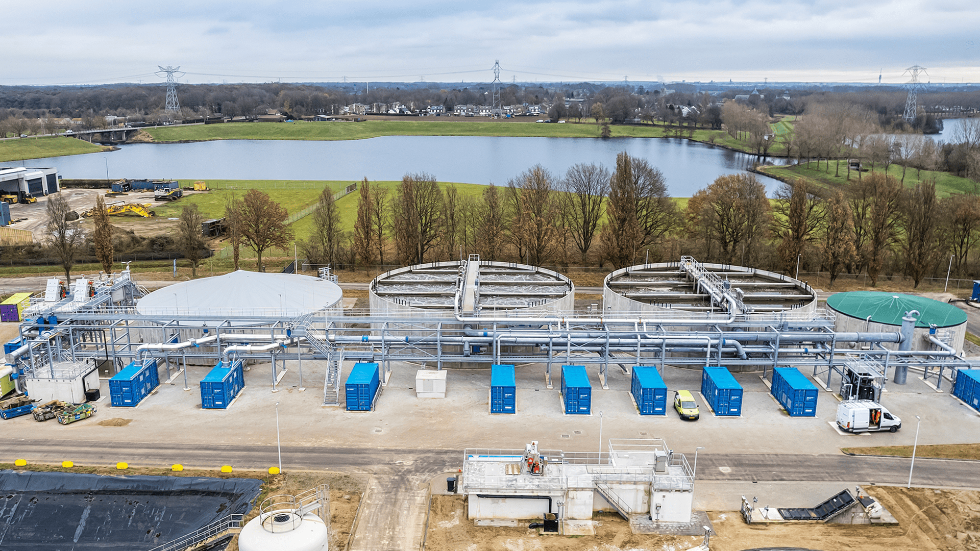 An overview of Waterschap Limburg's Panheel WWTP.
