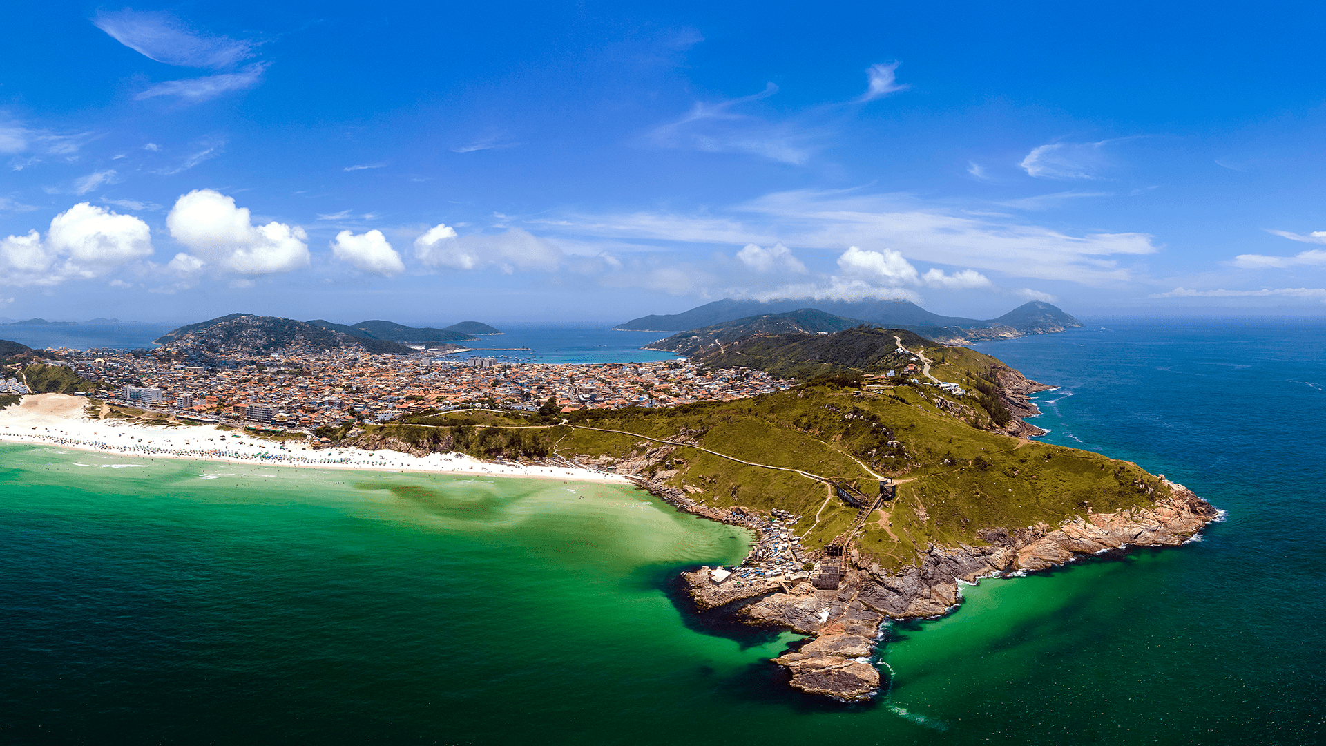 Aerial view of Arraial do Cabo wastewater treatment project reagion